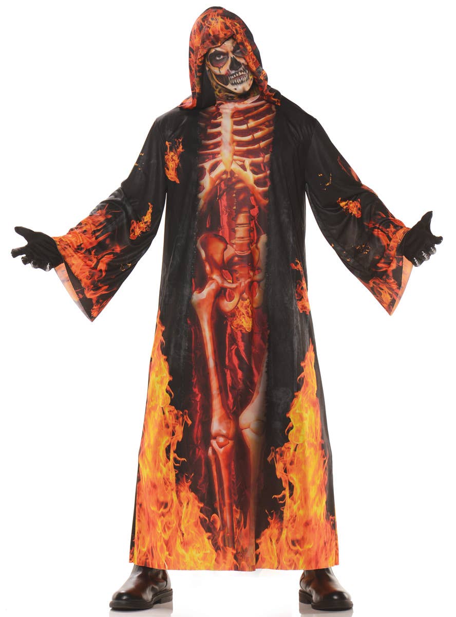 Men's Underworld Skeleton Lord Fancy Dress Costume Front Image