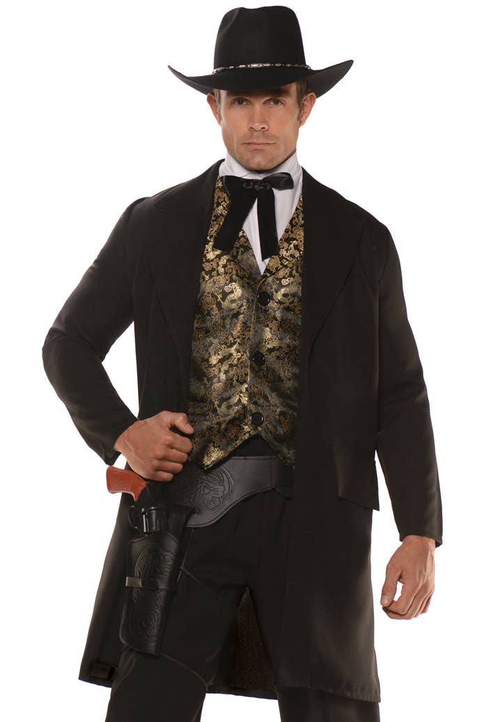 Men's Plus Size The Gambler Cowboy Costume Close Up Image