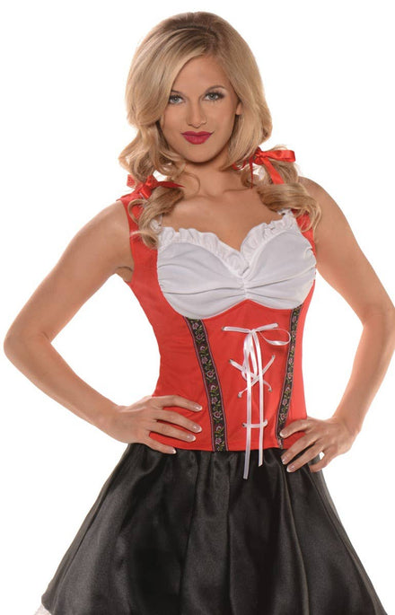 Womens Red and White Sexy Oktoberfest Costume Top 