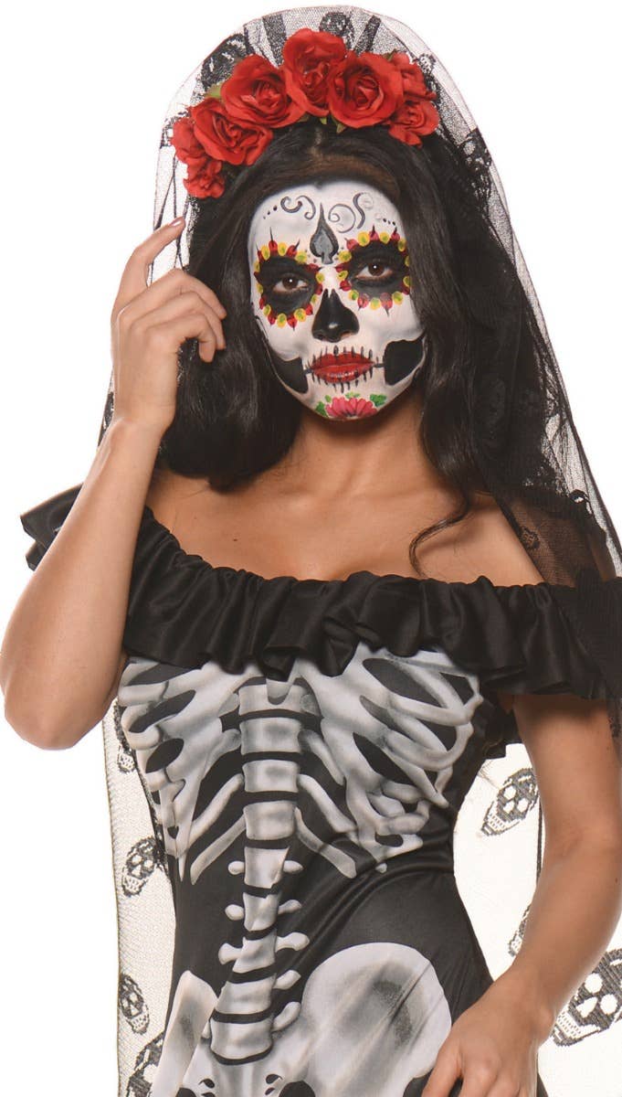 Women's Day of the Dead Halloween Fancy Dress Costume Zoom Image