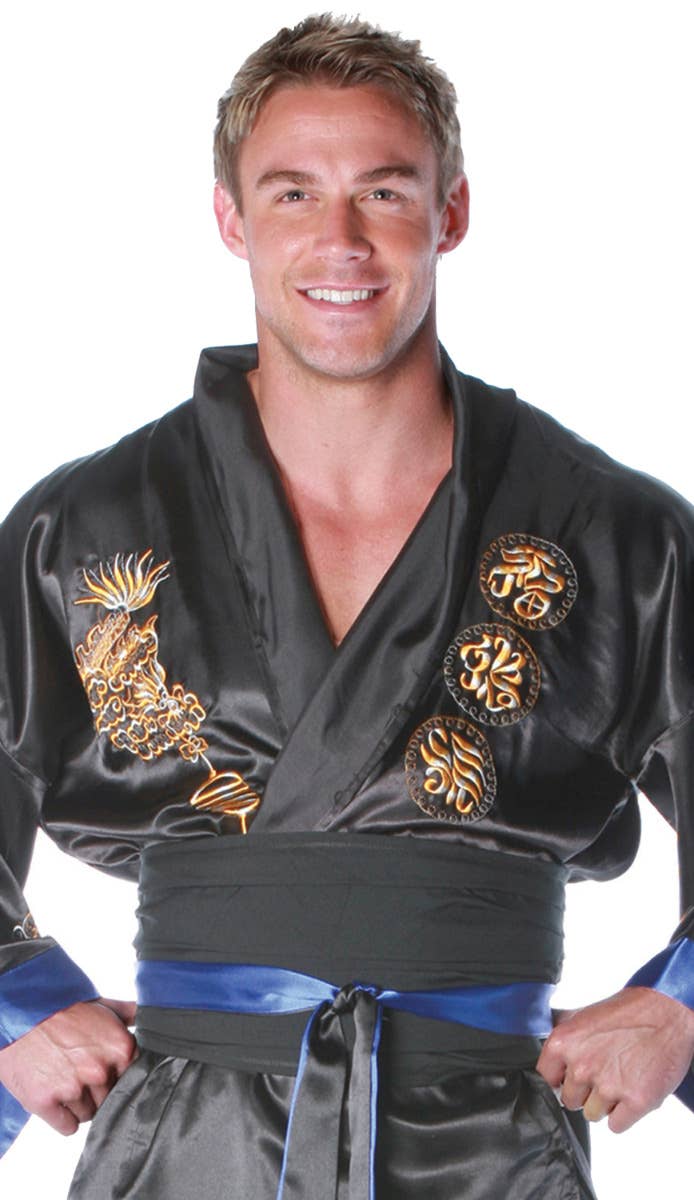 Men's Plus Size Samurai Warrior Fancy Dress Costume Close Up Image