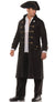 Rugged Long Black Pirate Costume Jacket and Hat for Men - Main Image