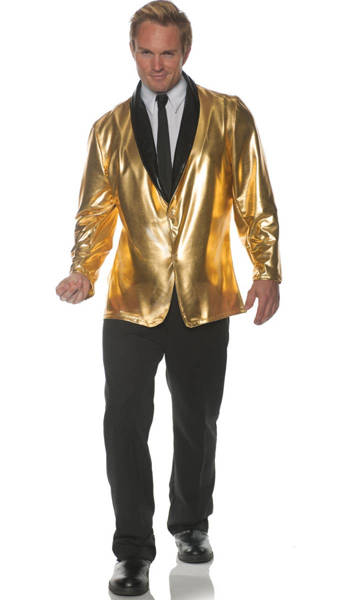 Men's Metallic Gold 50's Costume Jacket Main Image