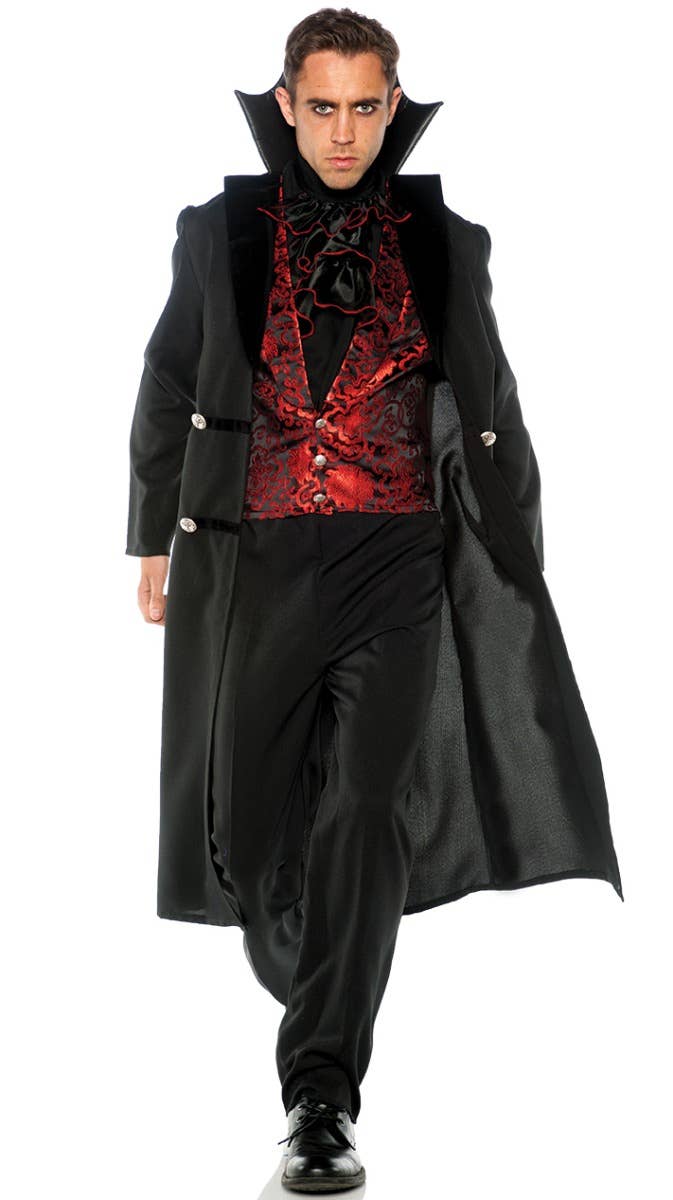 Image of Gothic Vampire Mens Plus Size Dracula Halloween Costume