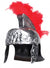 Silver Lion Roman Gladiator Costume Helmet with Red Plume