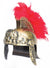 Gold Lion Roman Gladiator Costume Helmet with Red Plume