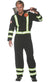 Men's Plus Size Black Fire Fighter Jumpsuit Fancy Dress Costume