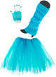 Women's Blue Tutu, Gloves and Leg Warmers Set