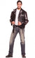 Men't Fonzie Leather Look 50's Costume Jacket - Front Image