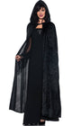 Image of Gothic Black Velvet Hooded Halloween Costume Cloak