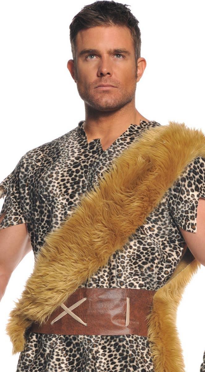 Cave Dweller Men's Prehistoric Caveman Fancy Dress Costume Close Image