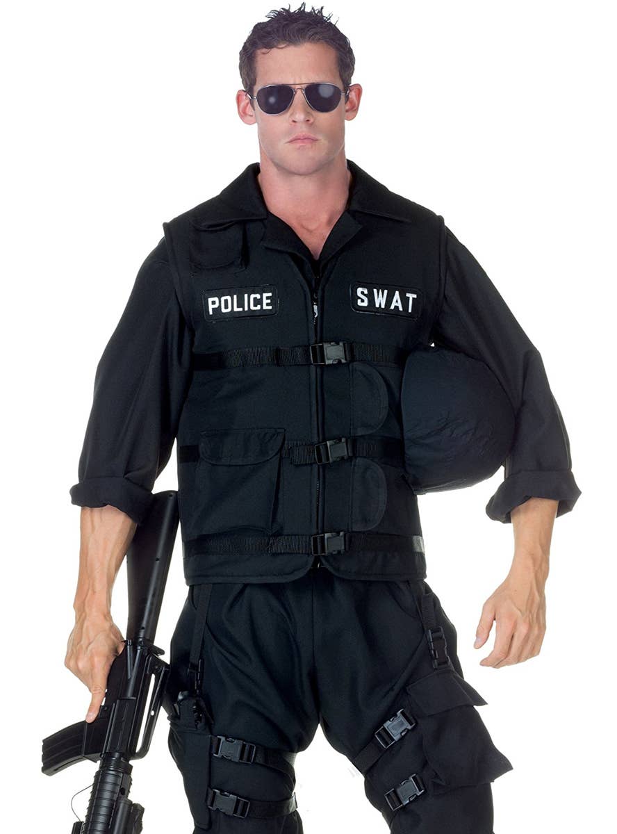 Men's Deluxe SWAT Special Forces Fancy Dress Costume Close