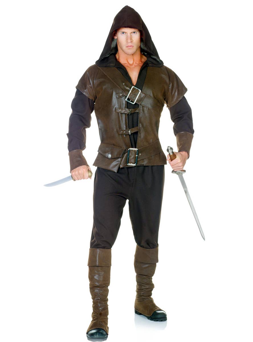 Men's Medieval Assassin Robin Hood Fancy Dress Costume Main Image