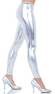 Women's Full Length Metallic Silver Costume Leggings
