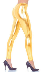 Women's Full Length Metallic Gold Costume Leggings