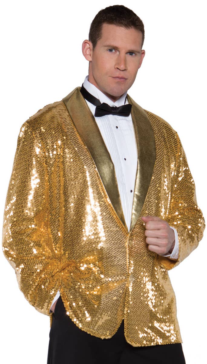 Men's Gold Sequined Showman Costume Jacket Image