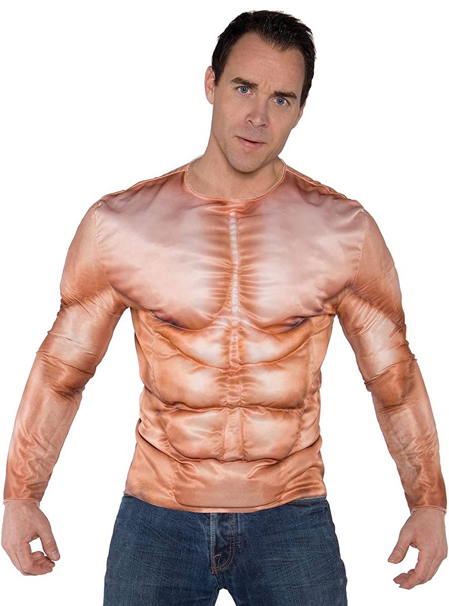 Photo Real Padded Muscle Chest Costume Shirt Front Image