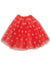 Women's 3 Layer Red Mesh Tutu with White Spots