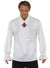 Mens Ruffled White Long Sleeve Vampire Shirt with Medallion - Main Image