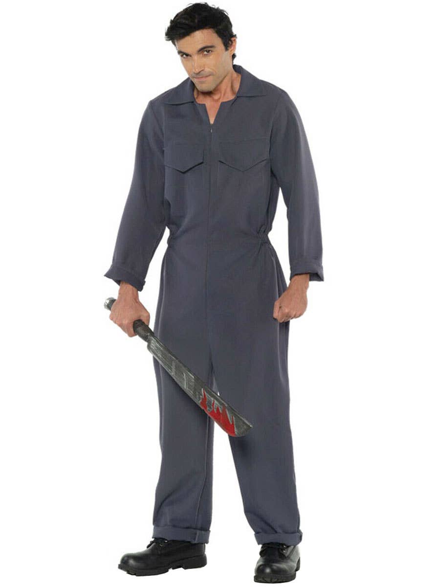 Michael Myers Style Mens Plus Size Grey Boiler Suit Costume