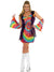 Womens Rainbow 1970s Fancy Dress Hippie Costume - Main Image