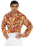 Plus Size Mens Satin Orange Circle 70s Disco Costume Shirt - Main Image
