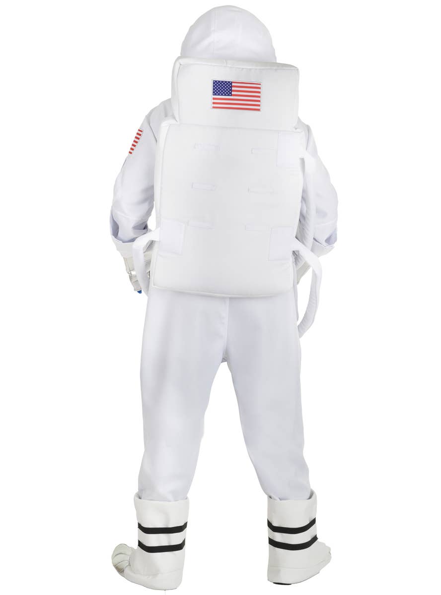 Mens Super Deluxe Plus Size White Astronaut Costume - Back Image