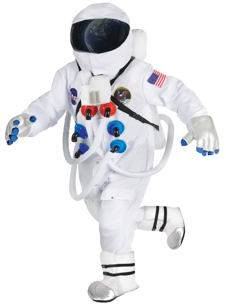 Mens Super Deluxe Plus Size White Astronaut Costume - Alternate Front Image