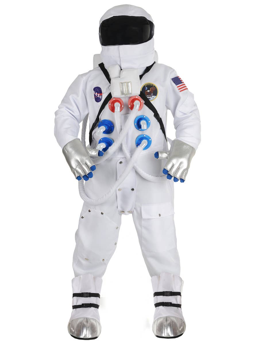 Mens Super Deluxe Plus Size White Astronaut Costume - Main Image