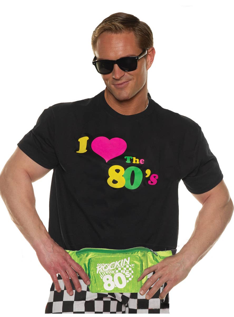 Men's Plus Size I Love The 80s Print Costume Shirt - Main Image