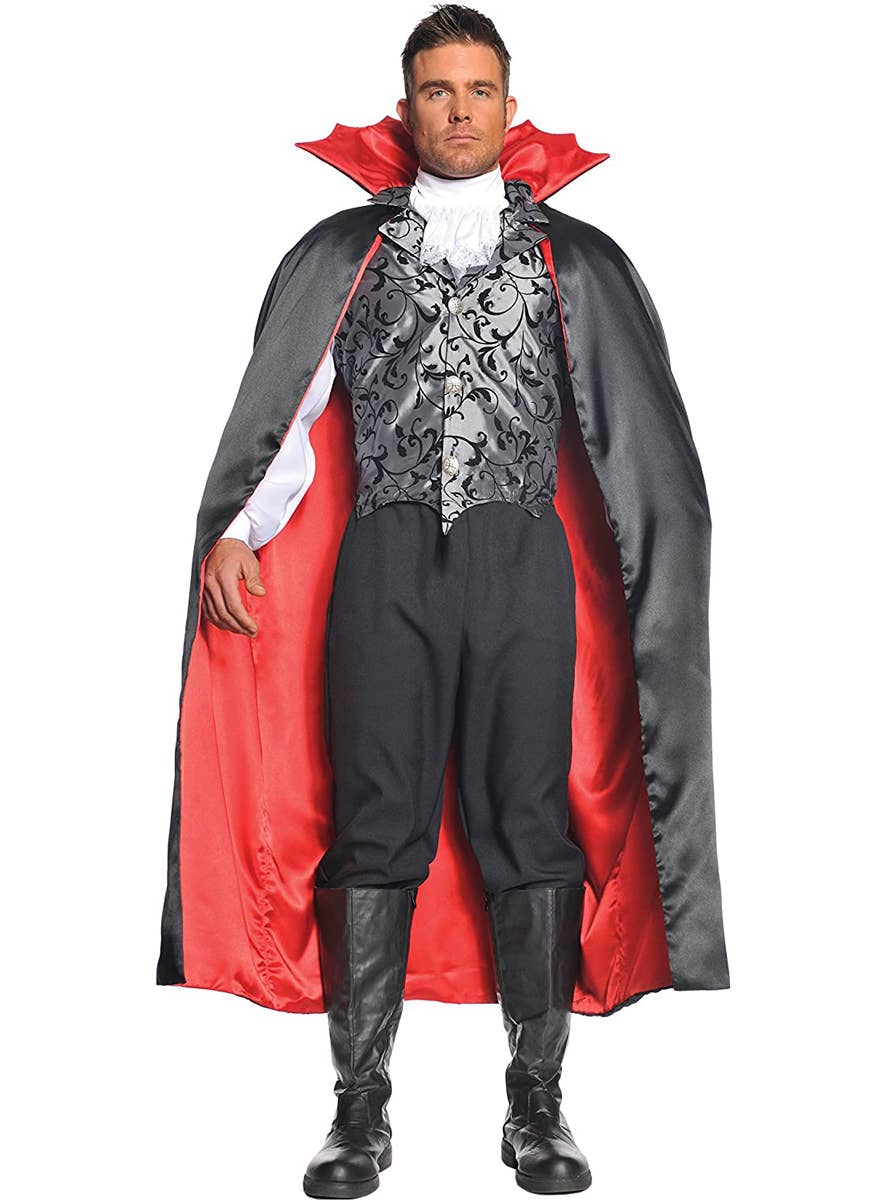 Adult's Reversible Black and Red Vampire Cape