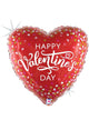 Image of Confetti Hears Red Valentines Day 45cm Foil Balloon