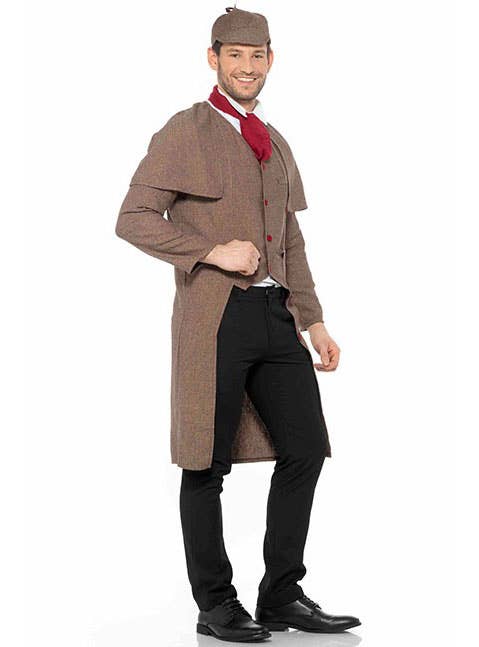 Image of Victorian Detective Men's Sherlock Costume - Side View