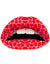 Women's Red And White Zebra Print Temporary Lip Tattoo Applique Main Image 