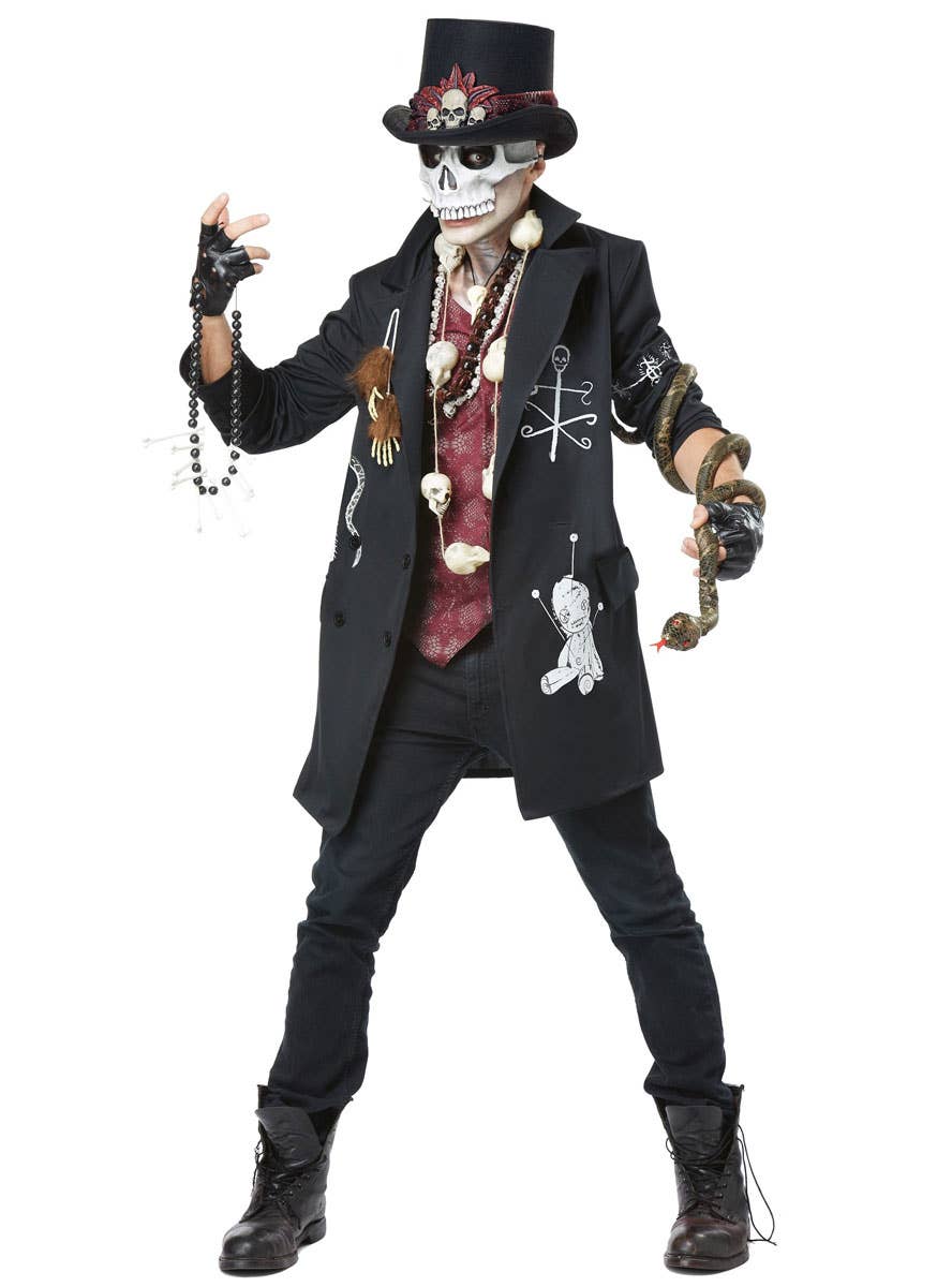 Image of Voodoo Dude Mens Plus Size Halloween Costume - Front View