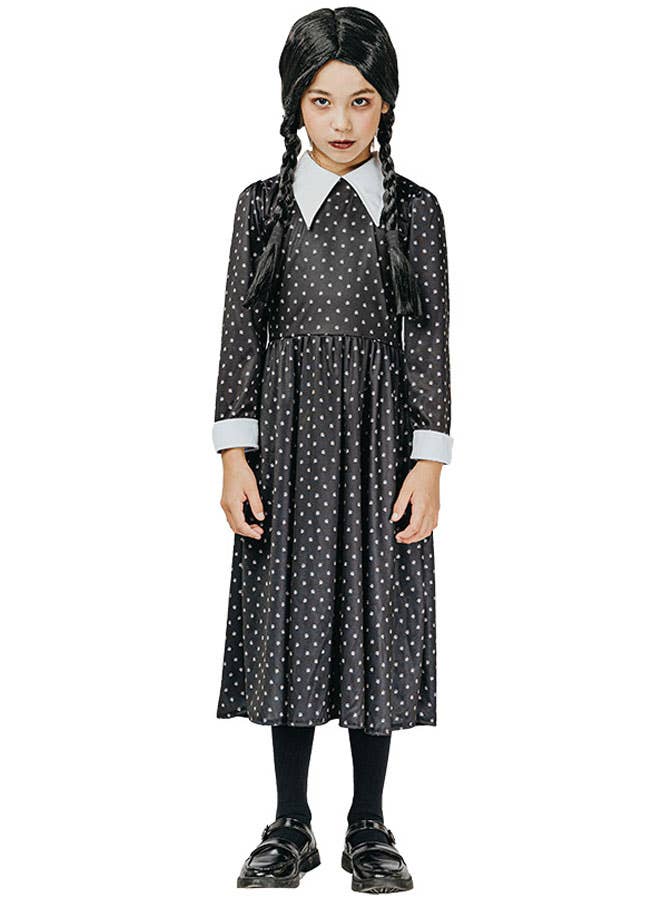 Image of Gothic Wednesday Addams Girls Costume