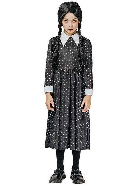 Image of Gothic Wednesday Addams Girls Costume