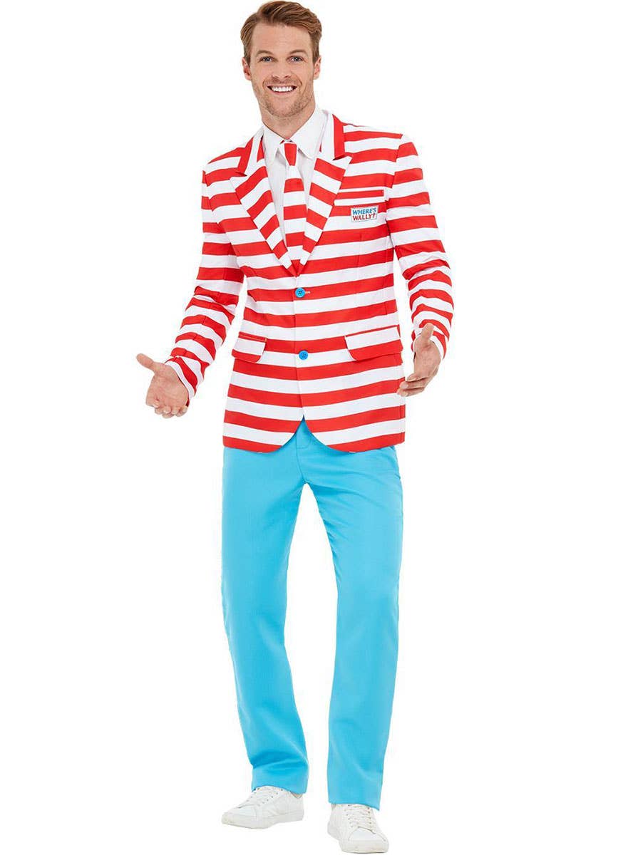 Image of Where's Wally Deluxe Suit Men's Costume - Alternate Front Image