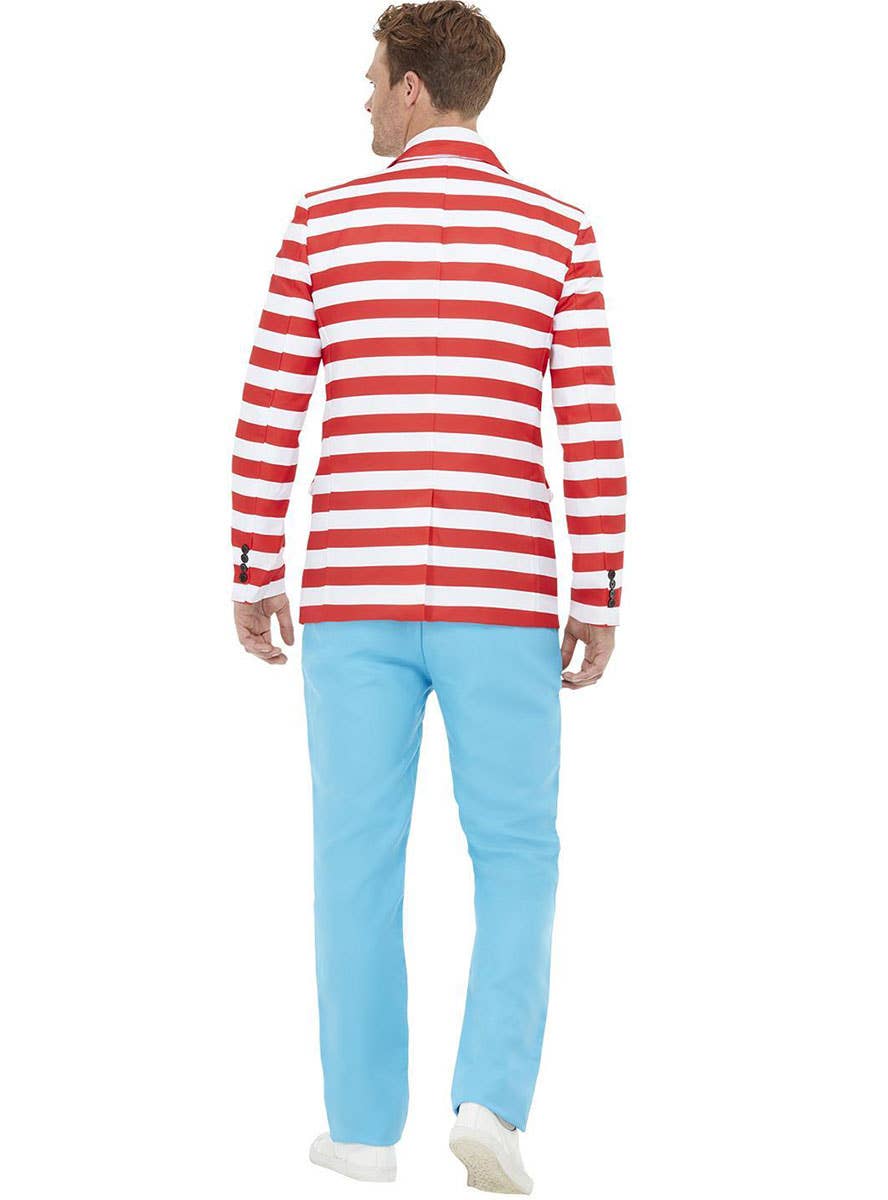 Image of Where's Wally Deluxe Suit Men's Costume - Back Image