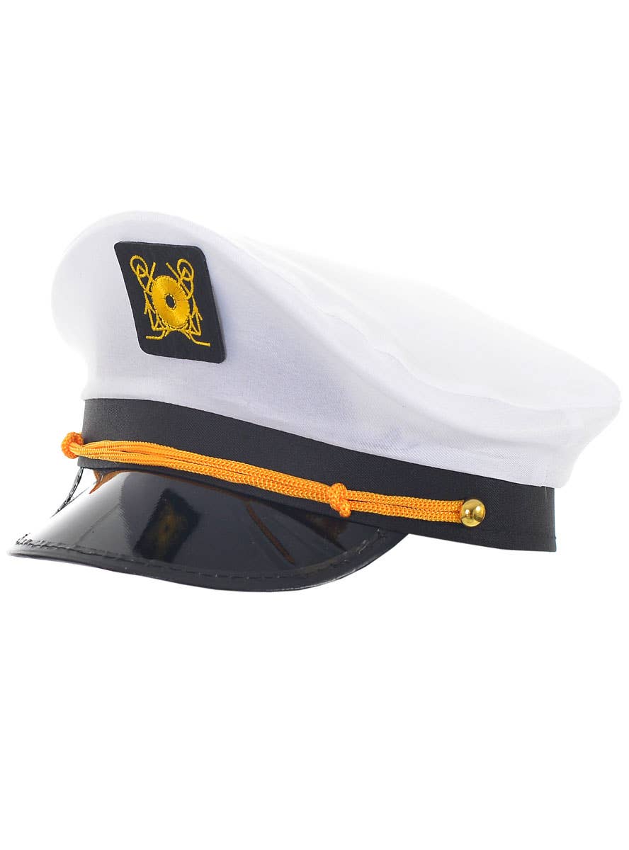 Image of High Seas White Ship Captain Costume Hat