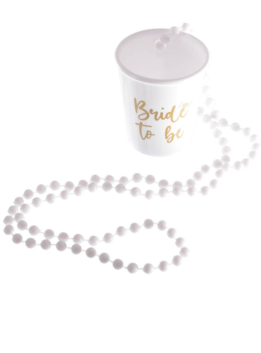 Image of Bride To Be White Shot Glass Beaded Necklace - Alternate Image