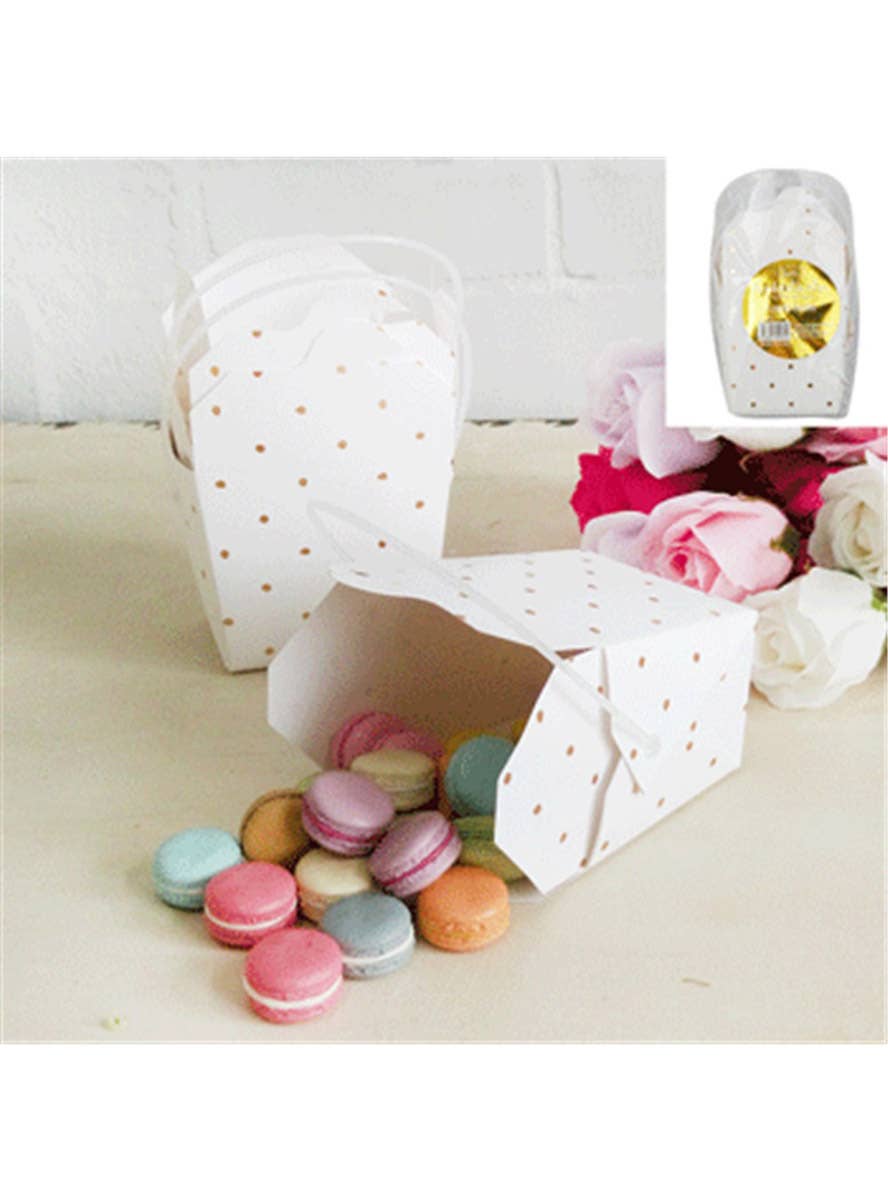 Image of Gold Polka Dots 3 Pack Party Favour Boxes