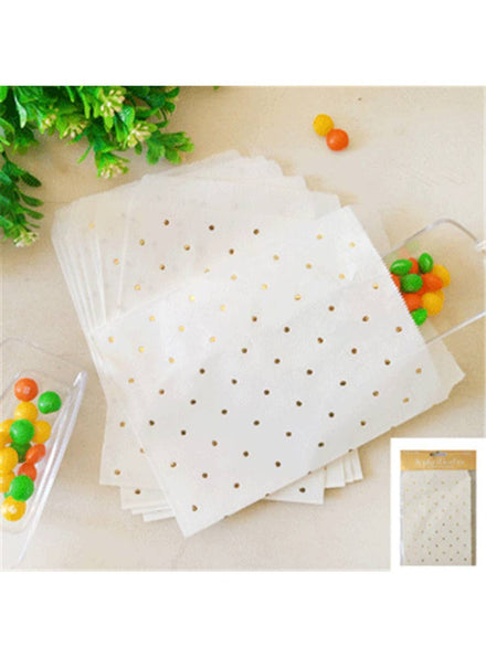 Image of Gold Polka Dots 10 Pack Party Favour Bags