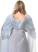 Image of Feather Print White and Grey Angel Costume Wings - Front Image