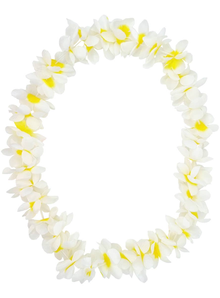 Image of Tropical Yellow and White Hawaiian Flower Costume Lei