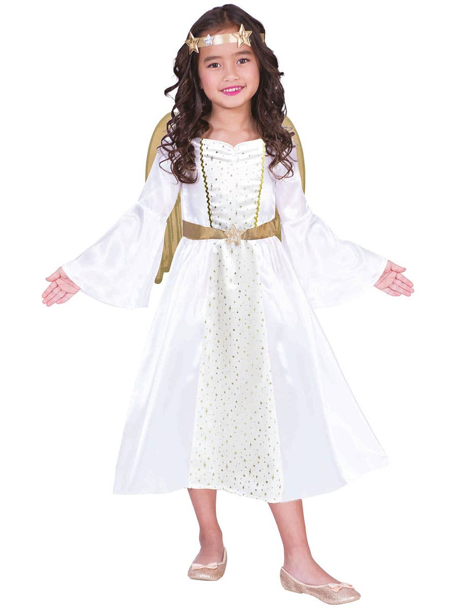 Image of Cute White Christmas Angel Toddler Girls Costume