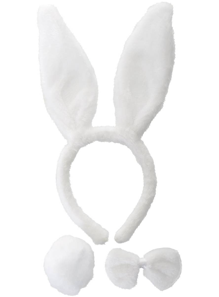 Image of Soft White Faux Fur Bunny 3 Piece Accessory Set