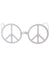 White Peace Sign Hippie Costume Glasses with Faux Rhinestones