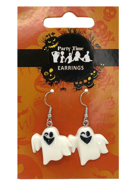 White Ghosts Halloween Costume Earrings - Main Image