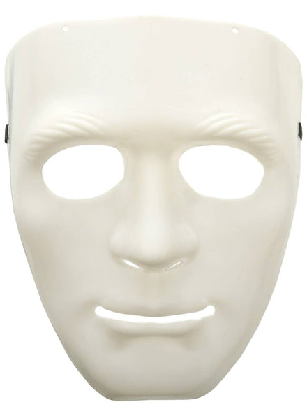 Image of Basic White Plastic Male Face Costume Mask